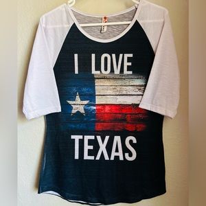 Love Texas Women’s T-shirt with Rhinestone Accents